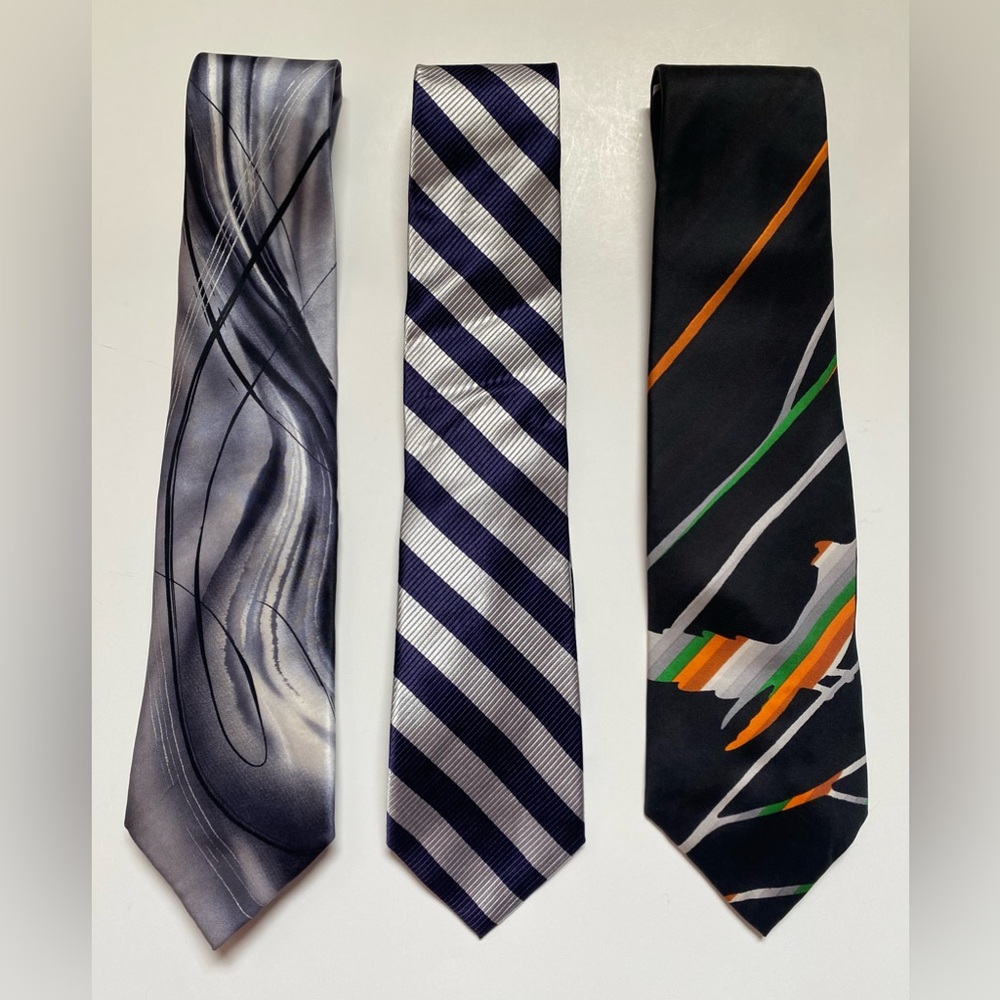 Vintage Paul Fredrick J.Garcia & Courchevel Signature Silk Tie Lot of 3
